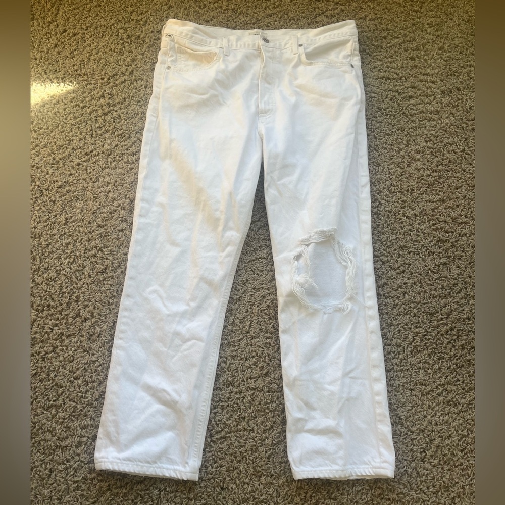 White Citizens of Humanity distressed Charlotte crop jeans
